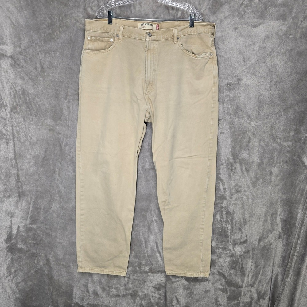 Levi's 550 Mens Khaki‎ Relaxed Fit Jeans W42 L32 Cotton Denim Pants